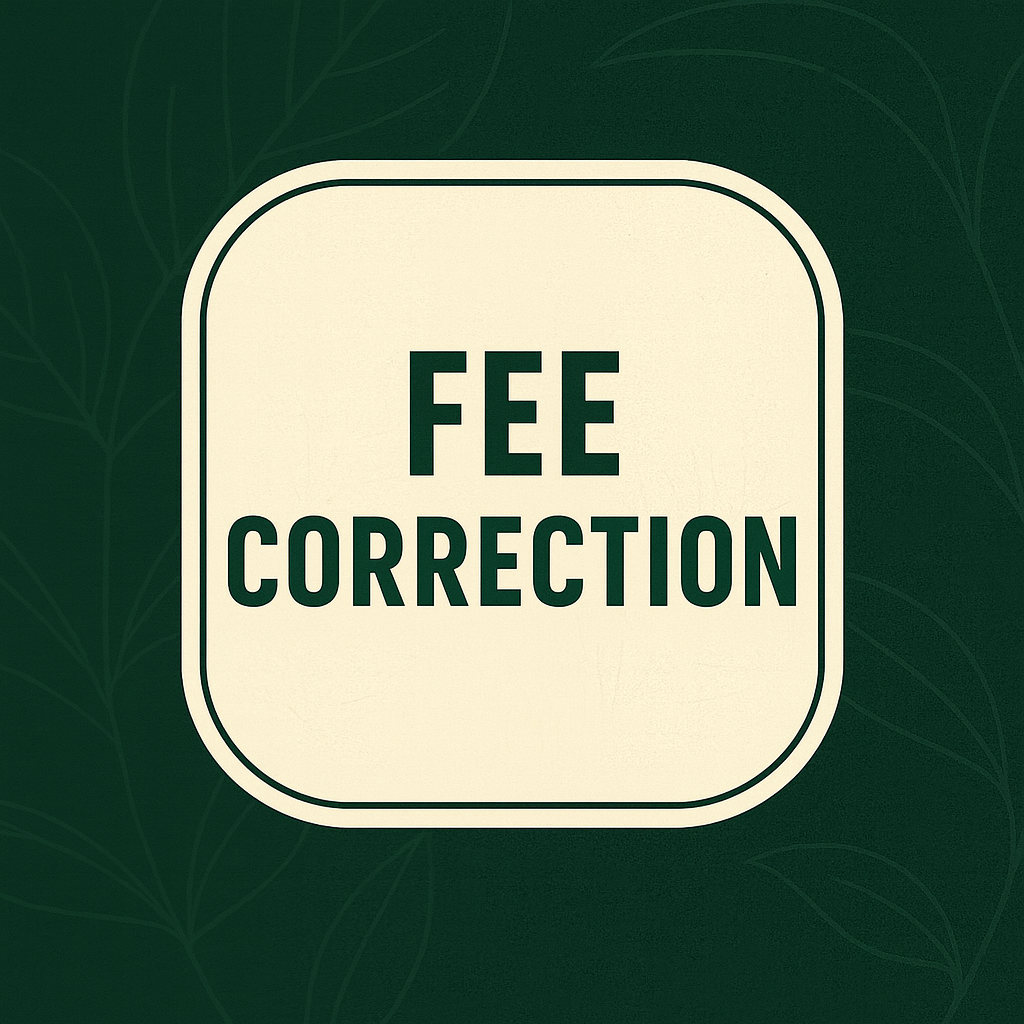 FEE CORRECTION